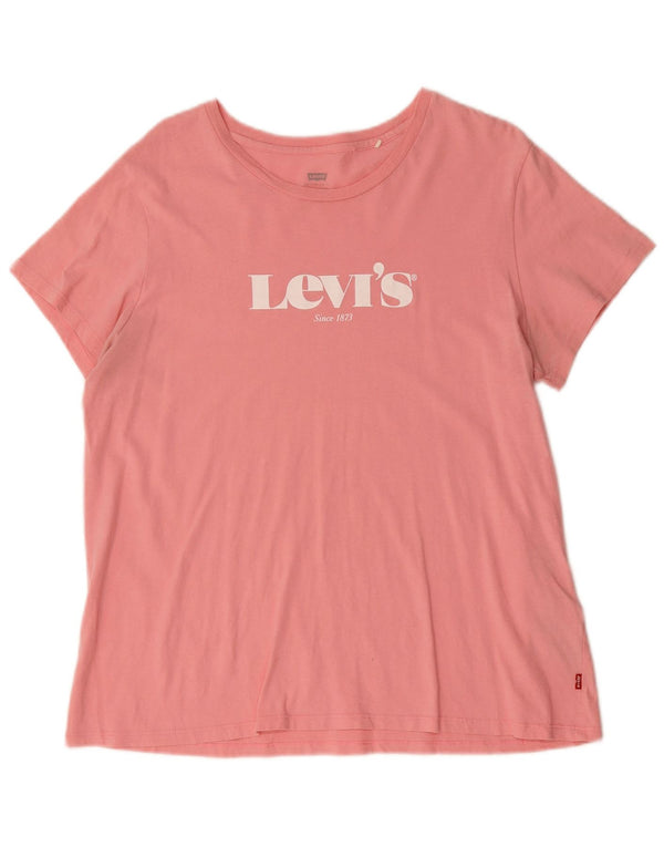 Levi's ženska majica kratkih rukava s grafičkim motivima UK 18 XL, ružičasti pamuk