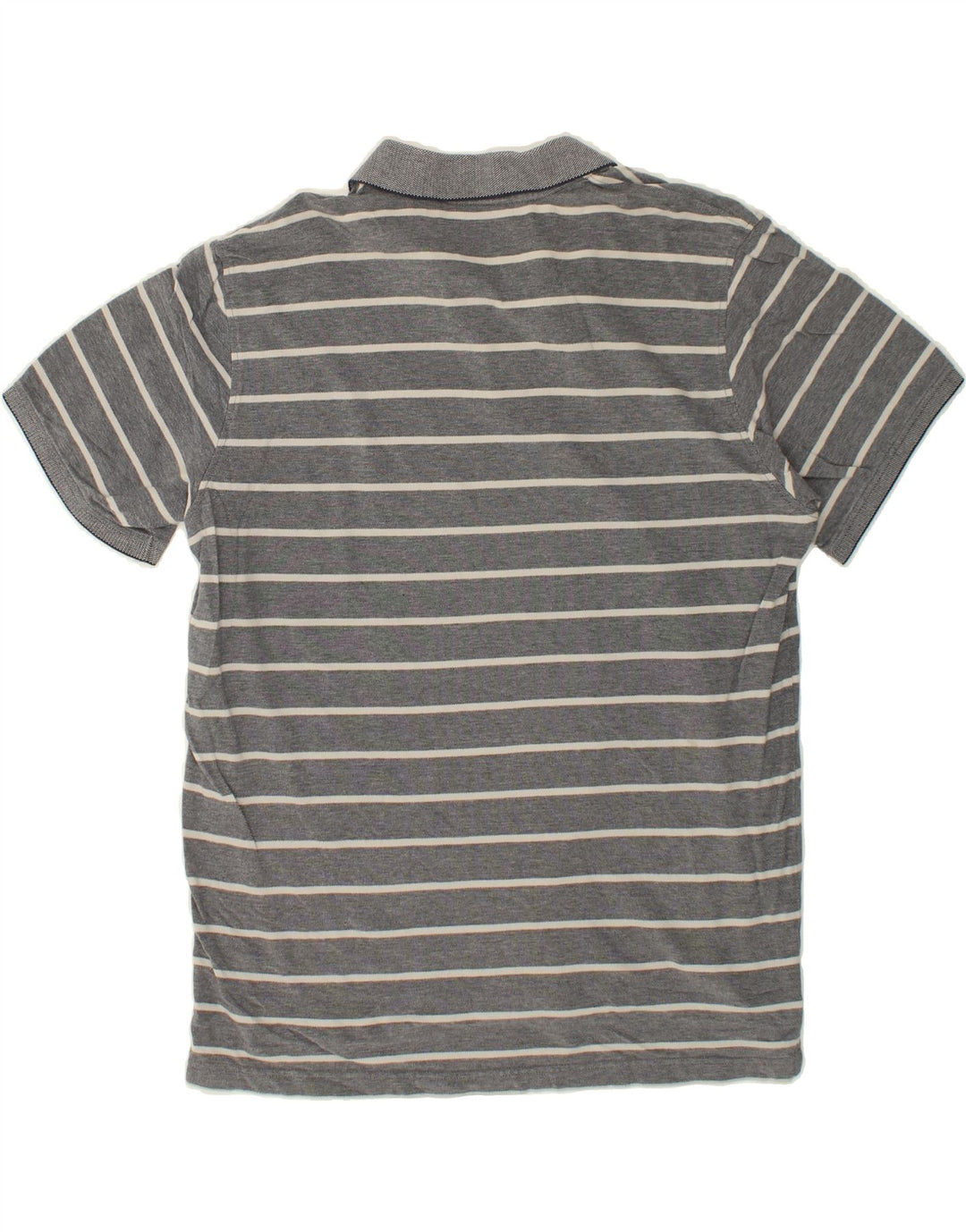 IZOD Mens Polo Shirt XL Grey Striped Cotton Vintage Izod and Second-Hand Izod from Messina Hembry 
