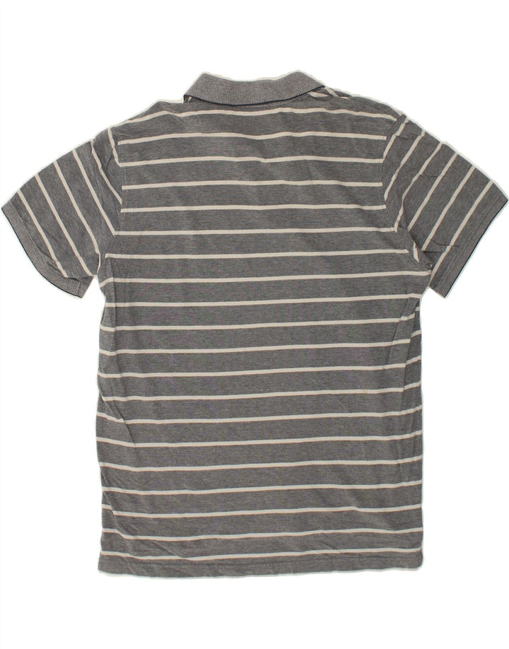 IZOD Mens Polo Shirt XL Grey Striped Cotton Vintage Izod and Second-Hand Izod from Messina Hembry 