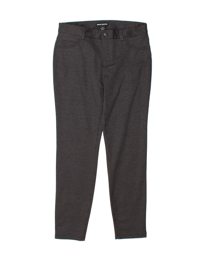 DKNY Womens Slim Casual Trousers Medium W30 L29 Grey Houndstooth Polyester Vintage Dkny and Second-Hand Dkny from Messina Hembry 