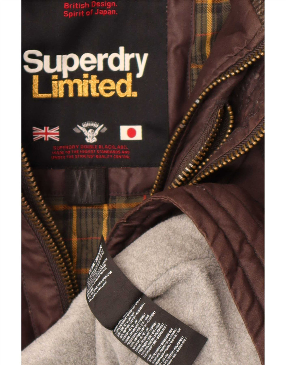 Superdry muška parka jakna s kapuljačom regularnog kroja 2XL smeđi pamuk