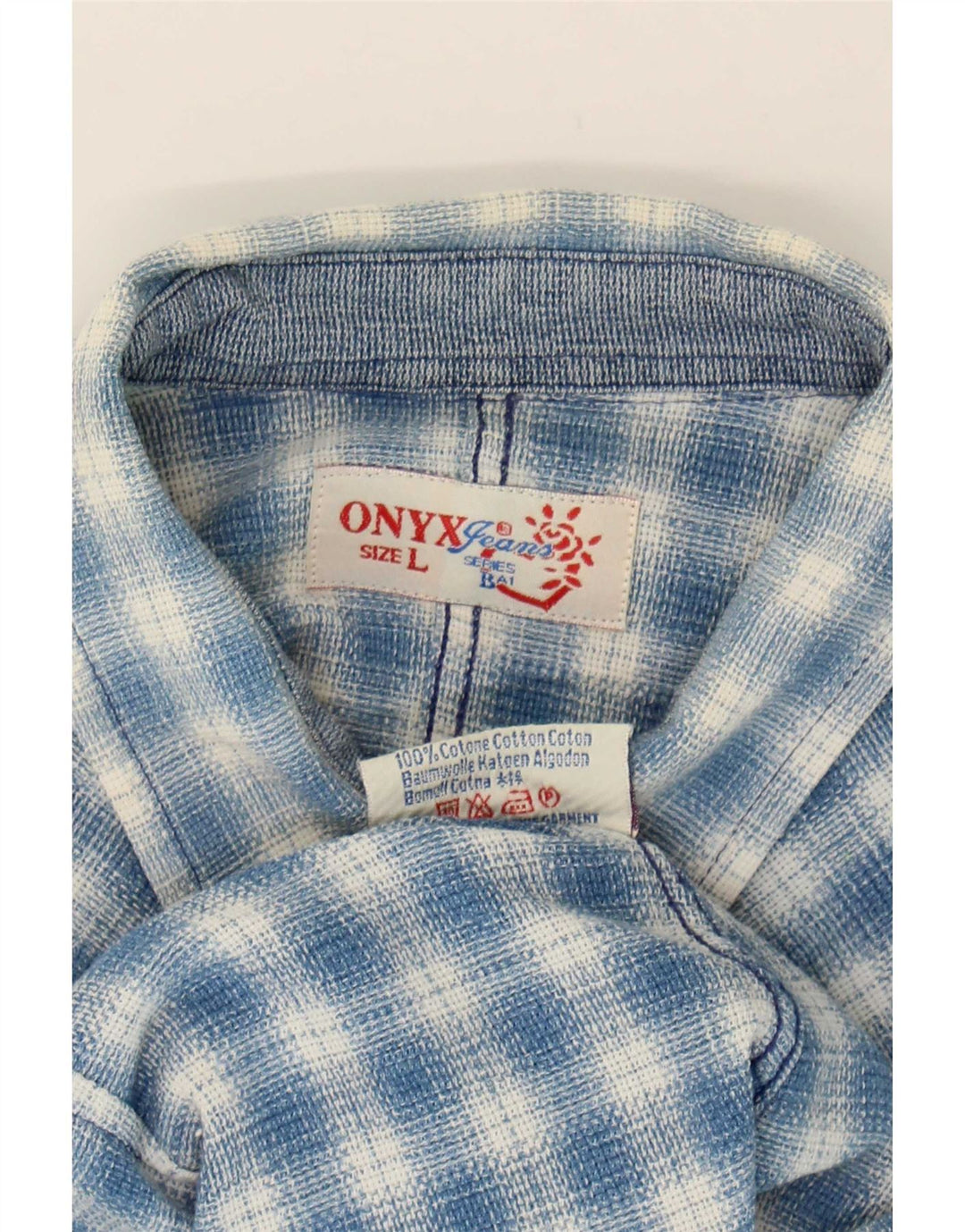 Onyx ženska košulja od flanela UK 14, veliki plavi karirani pamuk