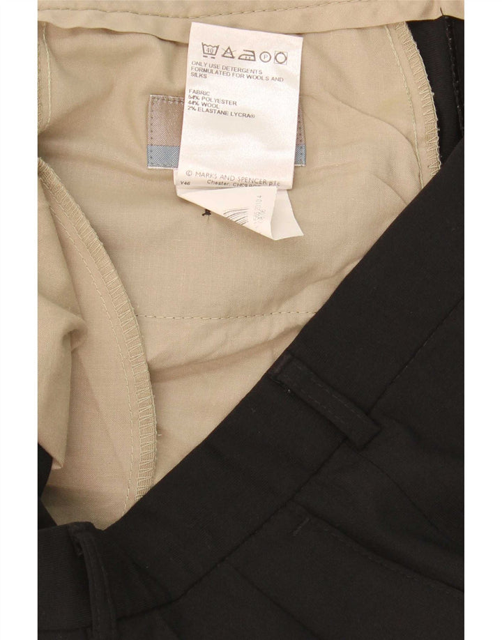 Marks & Spencer muške hlače s štipaljkama W34 L33 crni poliester