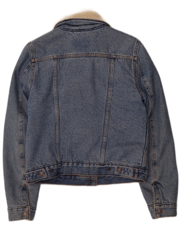 LEVI'S ženska traper šerpa jakna UK 6 XS plavi pamuk