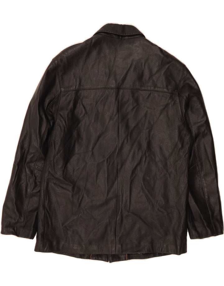 VINTAGE Mens Leather Jacket IT 50 Large Black Leather Vintage Vintage and Second-Hand Vintage from Messina Hembry 