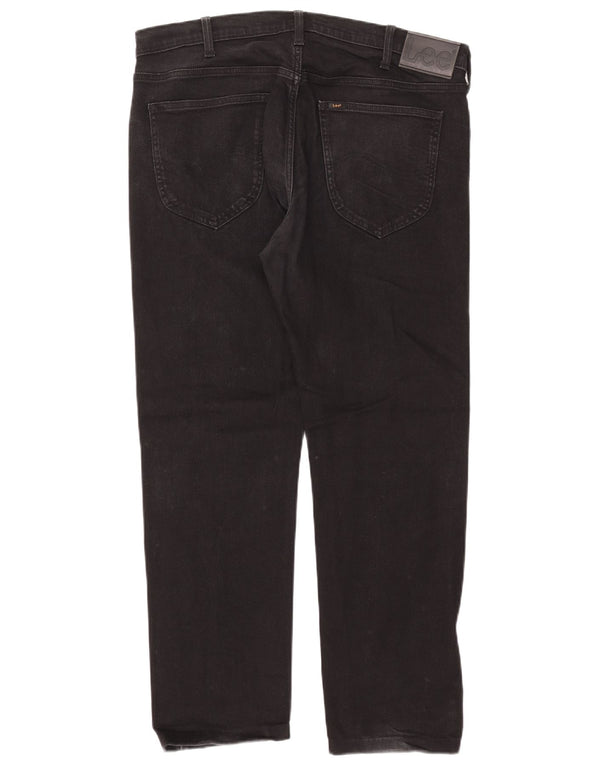 Lee Mens Daren Zip Fly Straight Jeans W36 L28 crni pamuk