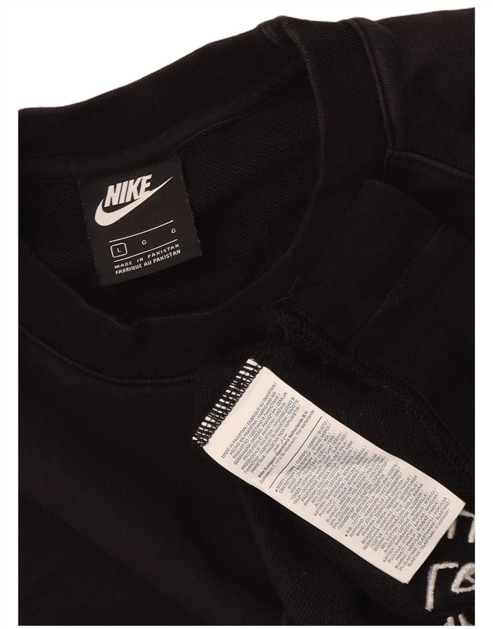 Veliki crni pamuk Nike Graphic Sweatshirt džemper
