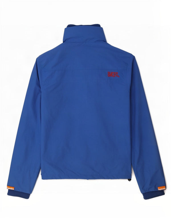 Superdry ženska kišna jakna s grafičkim motivima UK 14 srednje plavi najlon