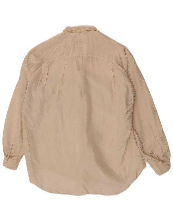 Vintage ženska prevelika košulja bluza UK 14 srednje bijele boje