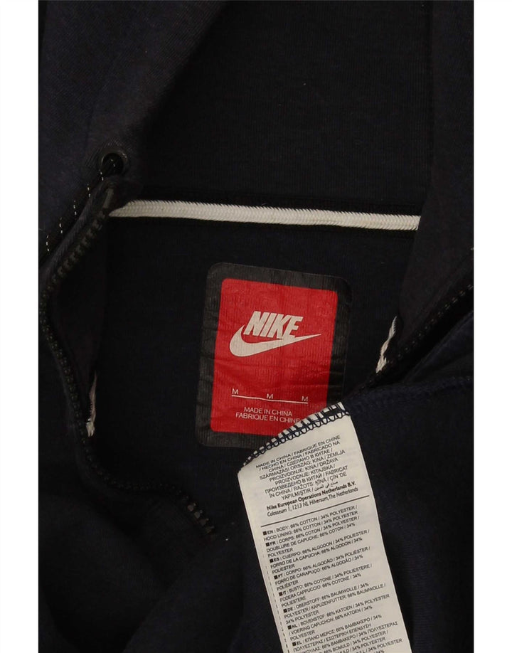 Nike muški pulover s kapuljačom na patentni zatvarač srednje tamnoplavi pamuk