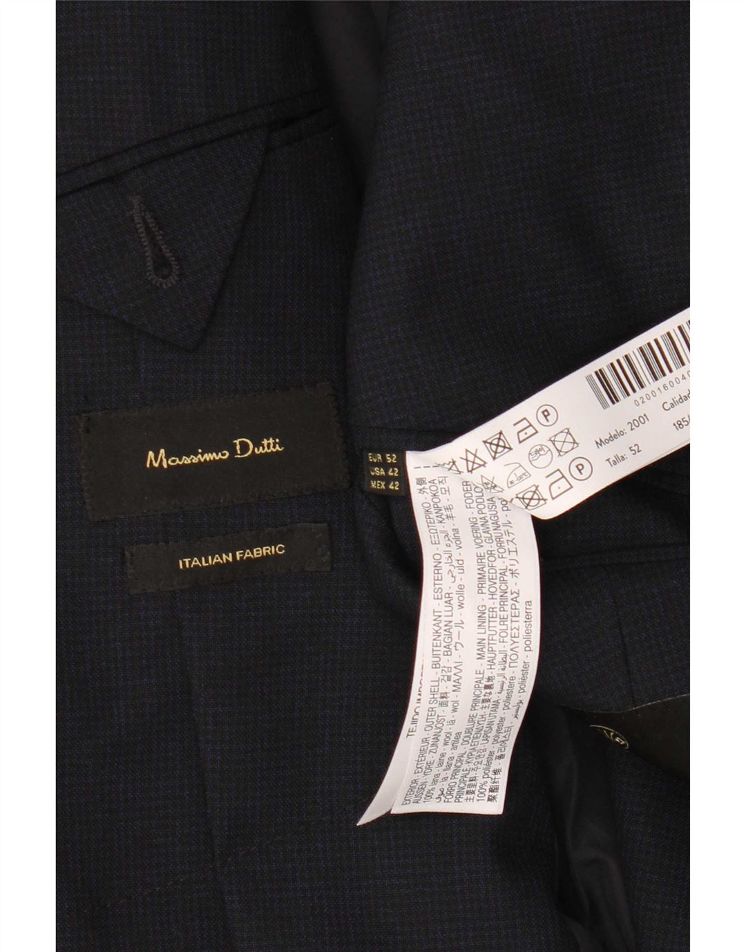 Massimo Dutti muška jakna sa 2 gumba EU 52 Large Navy Blue Wool