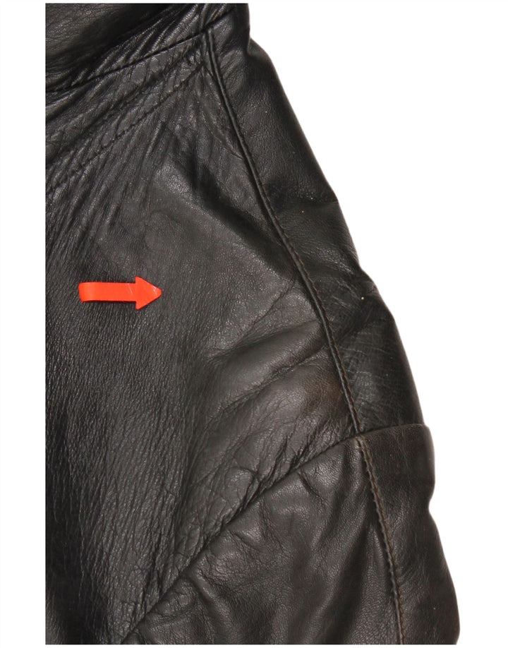 Vintage ženska kožna jakna UK 16 velika crna koža