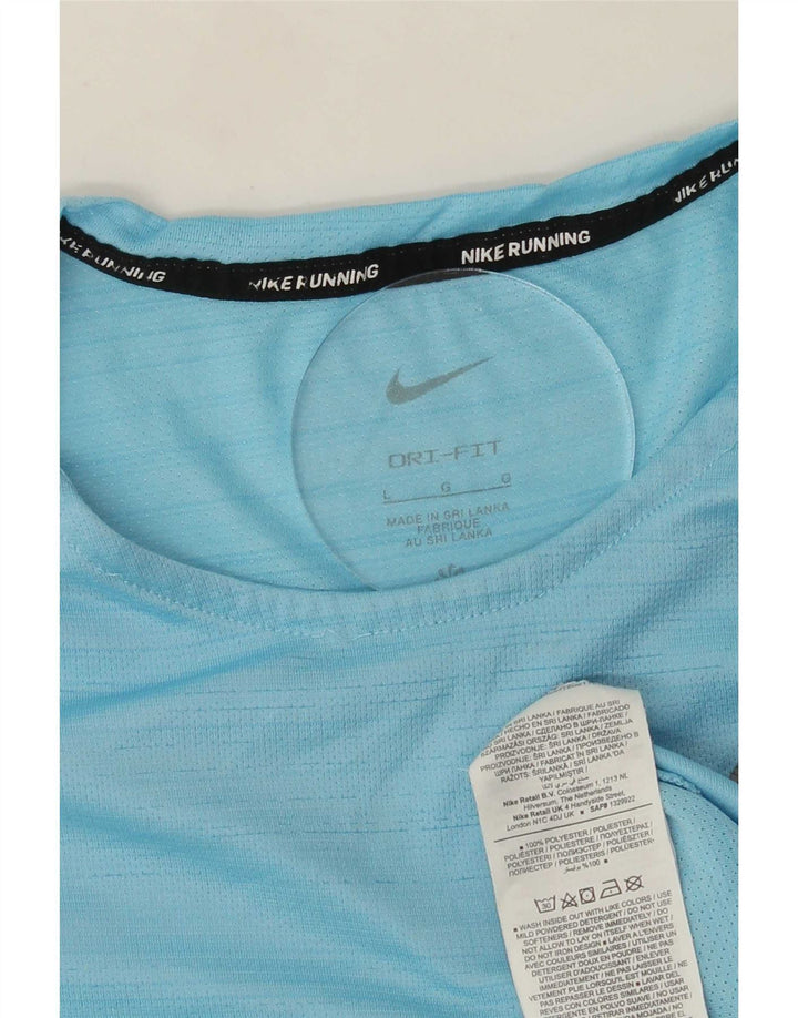 Nike Dri Fit majica s velikim plavim prugama od poliestera