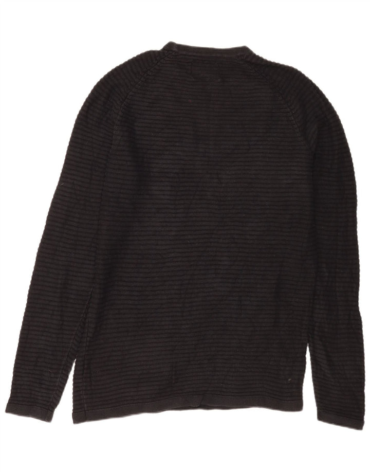 Jack & Jones muški džemper s okruglim izrezom Srednji crni pamuk