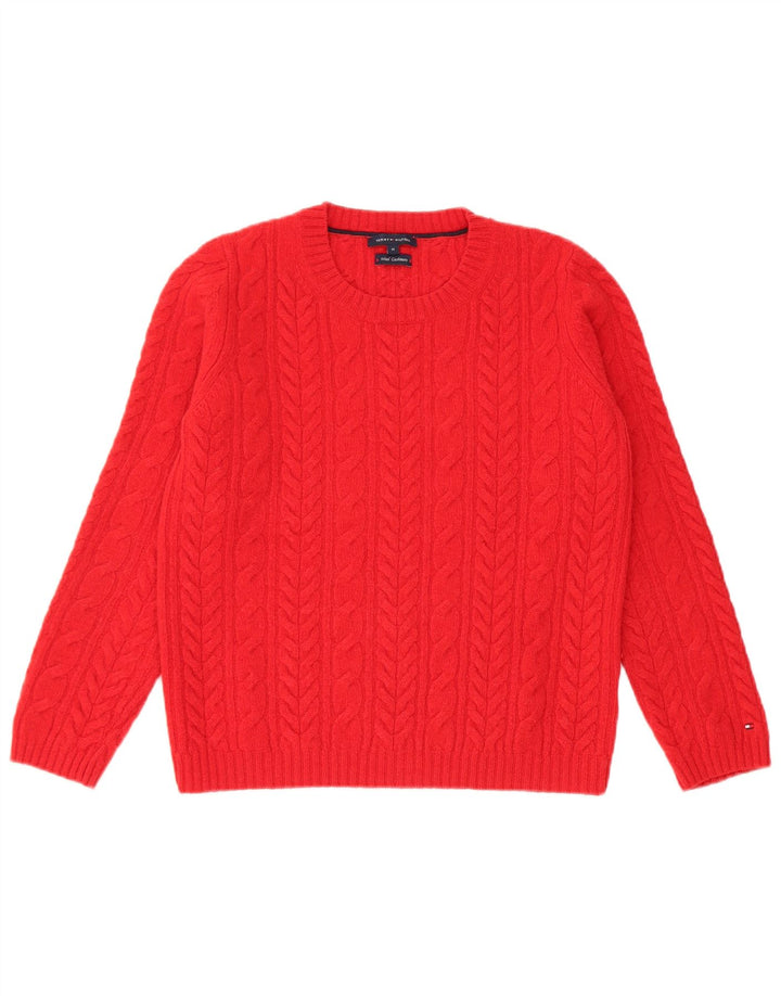 Tommy Hilfiger ženski džemper s okruglim izrezom UK 12 srednje crvene vune