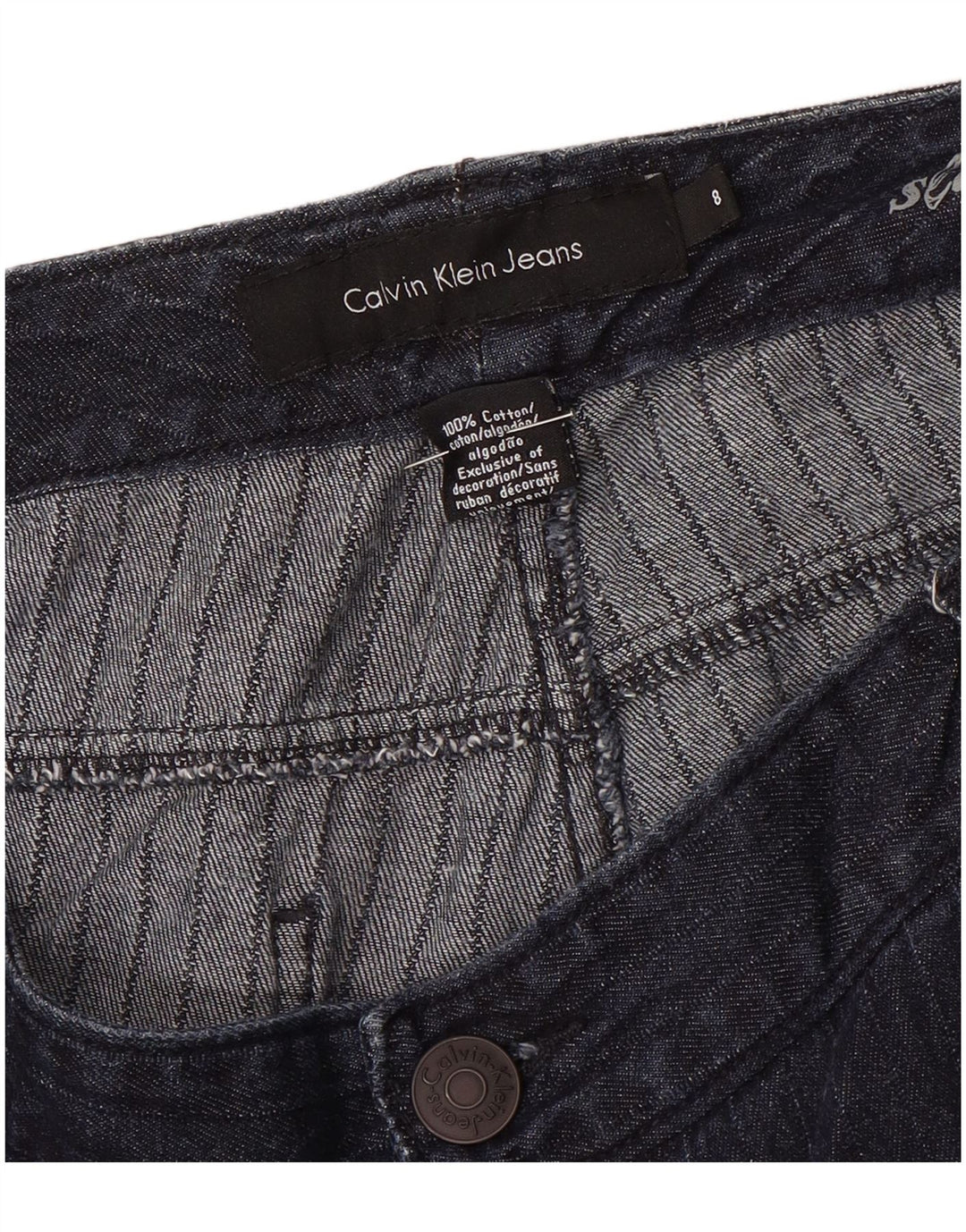 Calvin Klein ženske chino hlače s bootcutom US 8 srednje veličine W32 L32 tamnoplave