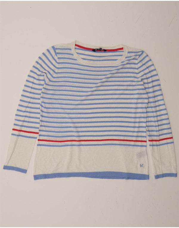 Crew Clothing Ženski džemper s brodskim izrezom UK 16 Velike plave pruge
