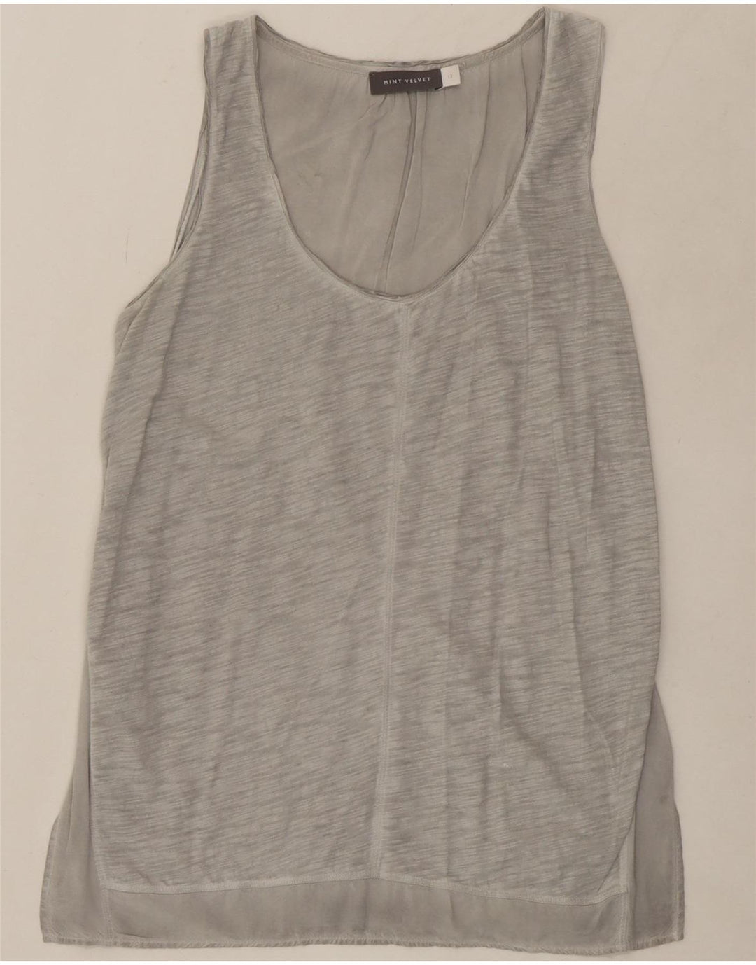 MINT VELVET Womens Vest Top UK 12 Medium Grey Viscose Vintage MINT VELVET and Second-Hand MINT VELVET from Messina Hembry 