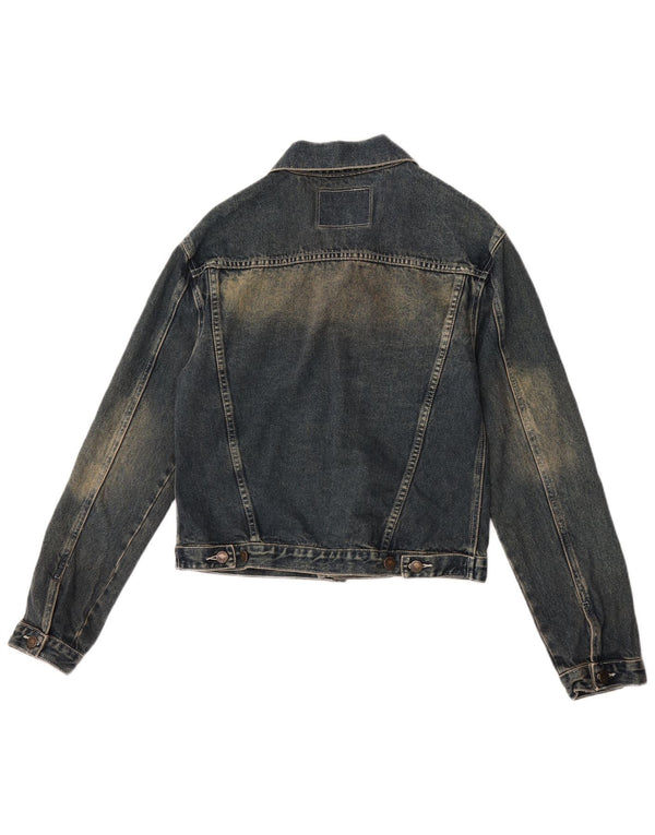 Vintage ženska traper jakna UK 14 srednje tamnoplavi pamuk