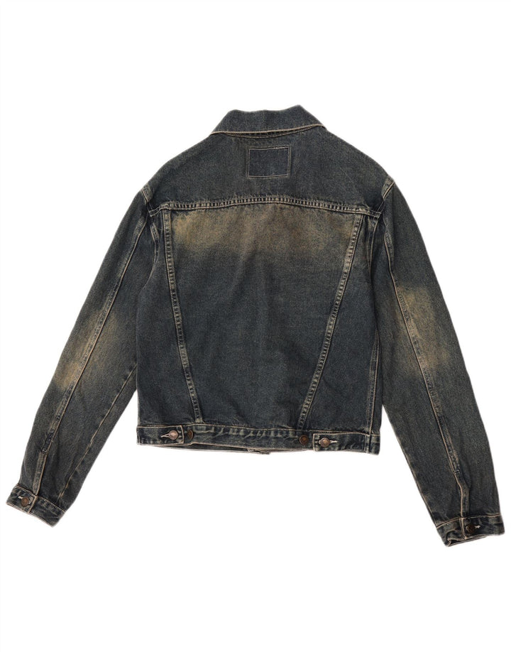 Vintage ženska traper jakna UK 14 srednje tamnoplavi pamuk