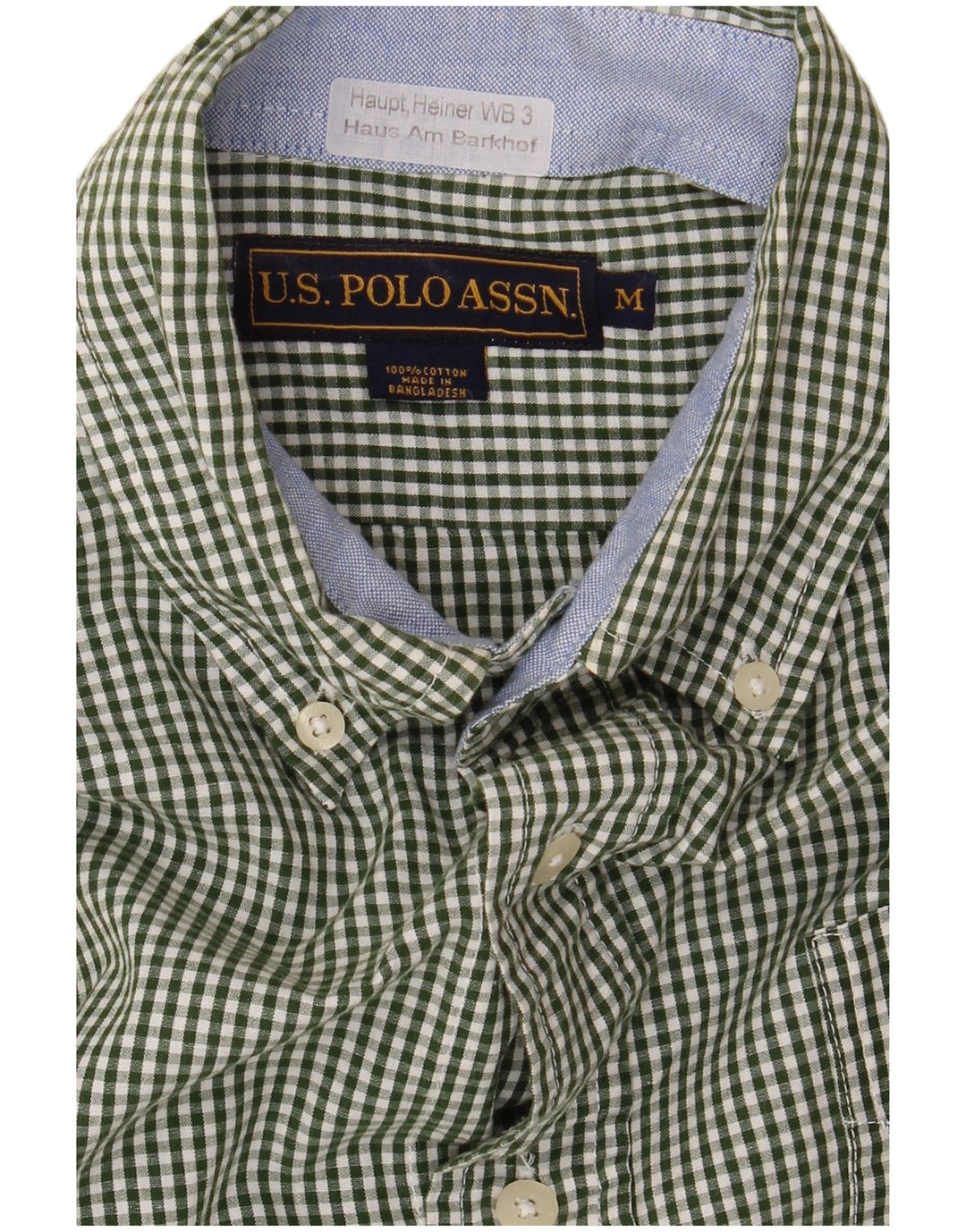 US POLO ASSN. Muška košulja srednje zelene boje od gingham pamuka