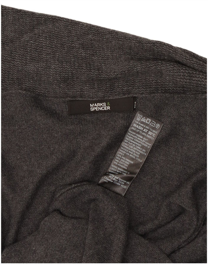 Marks & Spencer ženski dugi otvoreni kardigan pulover UK 16 veliki sivi