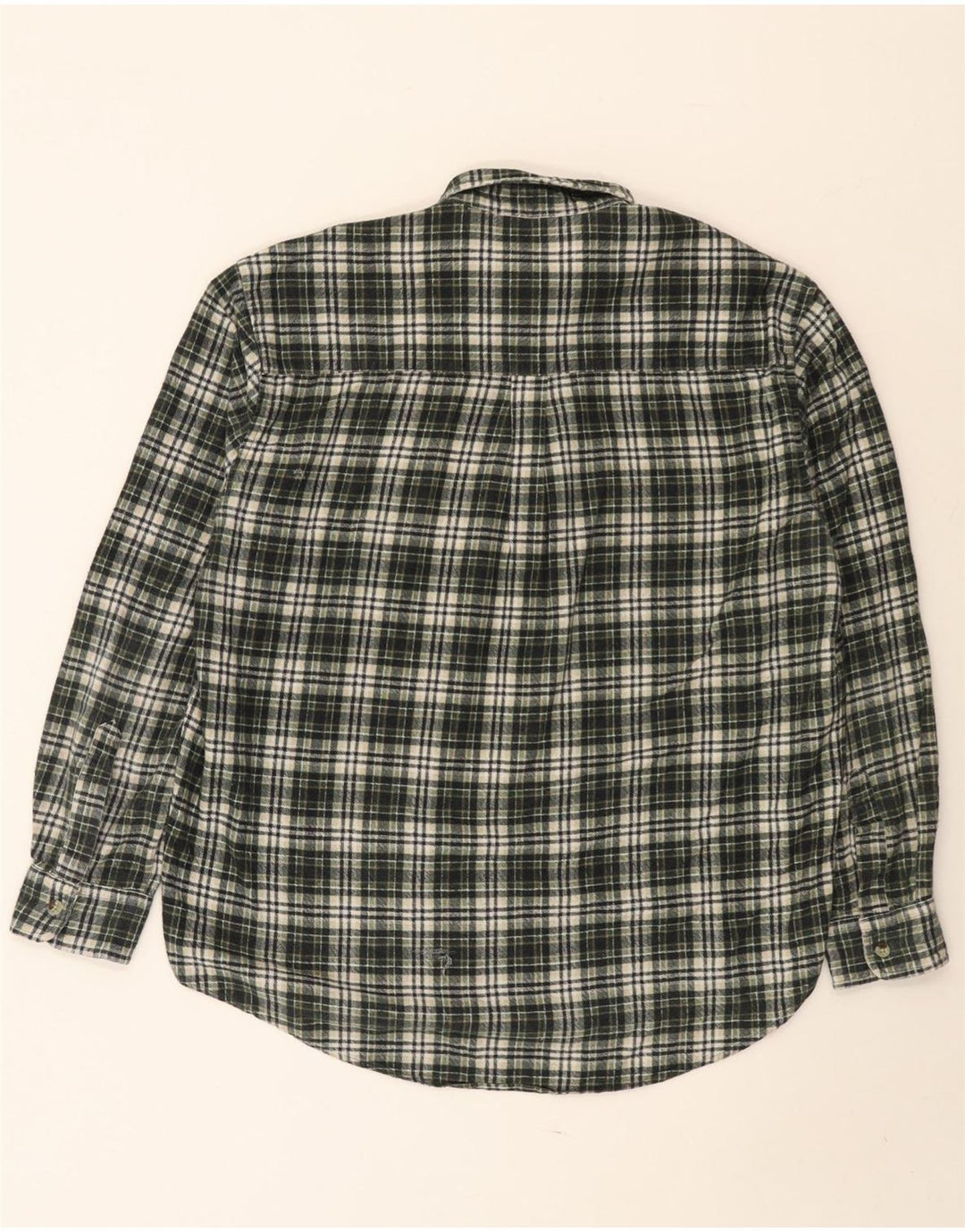 Vintage muška flanelska košulja, veliki zeleni karirani pamuk