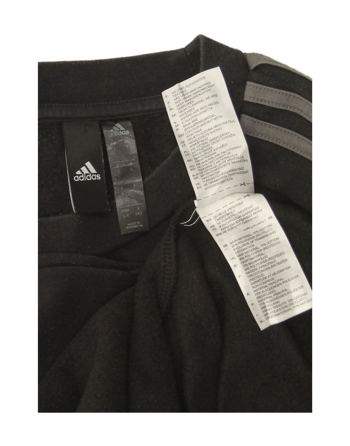 Veliki crni pamučni muški džemper Adidas