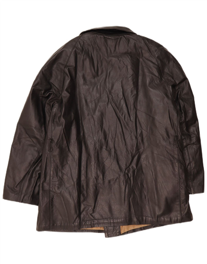 Vintage muška kožna jakna s dvostrukim kopčanjem IT 56 3XL crna