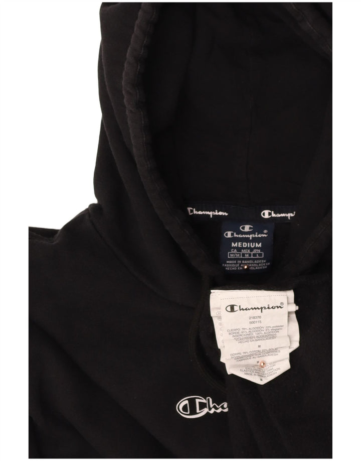 CHAMPION Mens Hoodie Jumper Medium Black Cotton