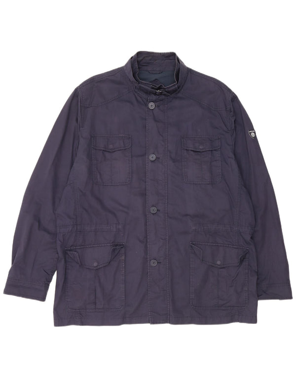 Navigare Mens Utility Jacket UK 50 5XL Navy Blue Cotton