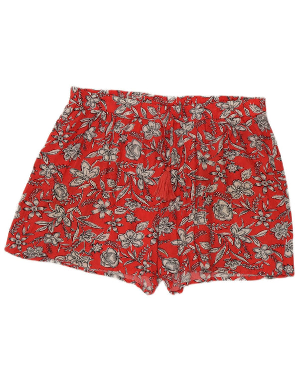 Marks & Spencer ženske kratke hlače visokog struka UK 18 XL W38 crvena cvjetna viskoza