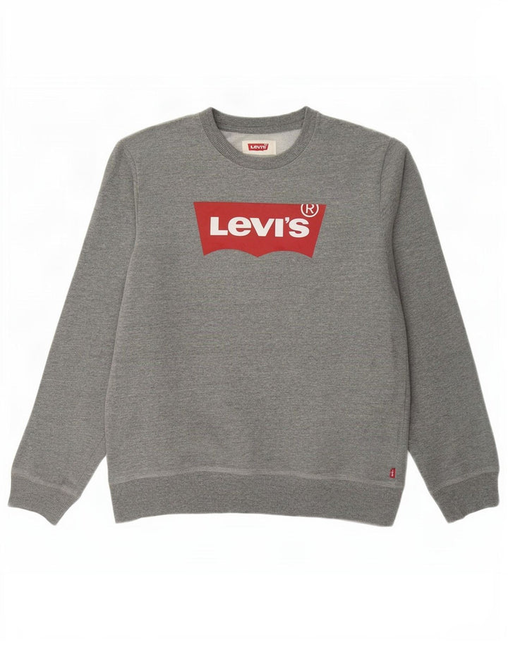 Levi's Boys majica s kratkim rukavima s motivom 13-14 godina XL sivi pamuk