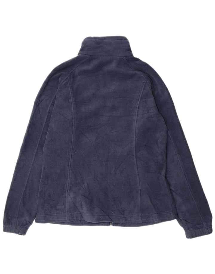 COLUMBIA Womens Fleece Jacket UK 14 Medium Navy Blue Polyester