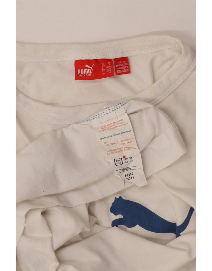 PUMA muška majica dugih rukava s grafikama, srednji bijeli pamuk