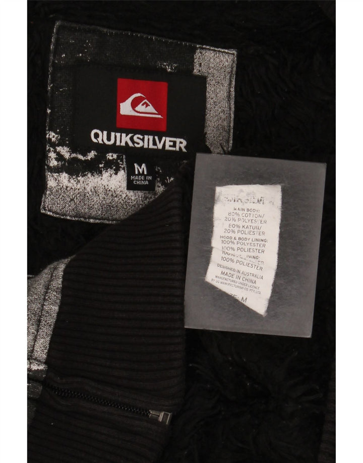Quiksilver muški pulover s kapuljačom na patentni zatvarač srednje crne boje od gingham pamuka