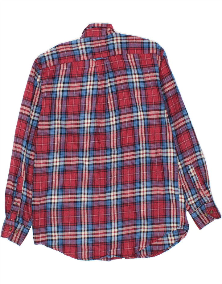 IZOD Mens Flannel Shirt Medium Red Check Cotton Vintage Izod and Second-Hand Izod from Messina Hembry 