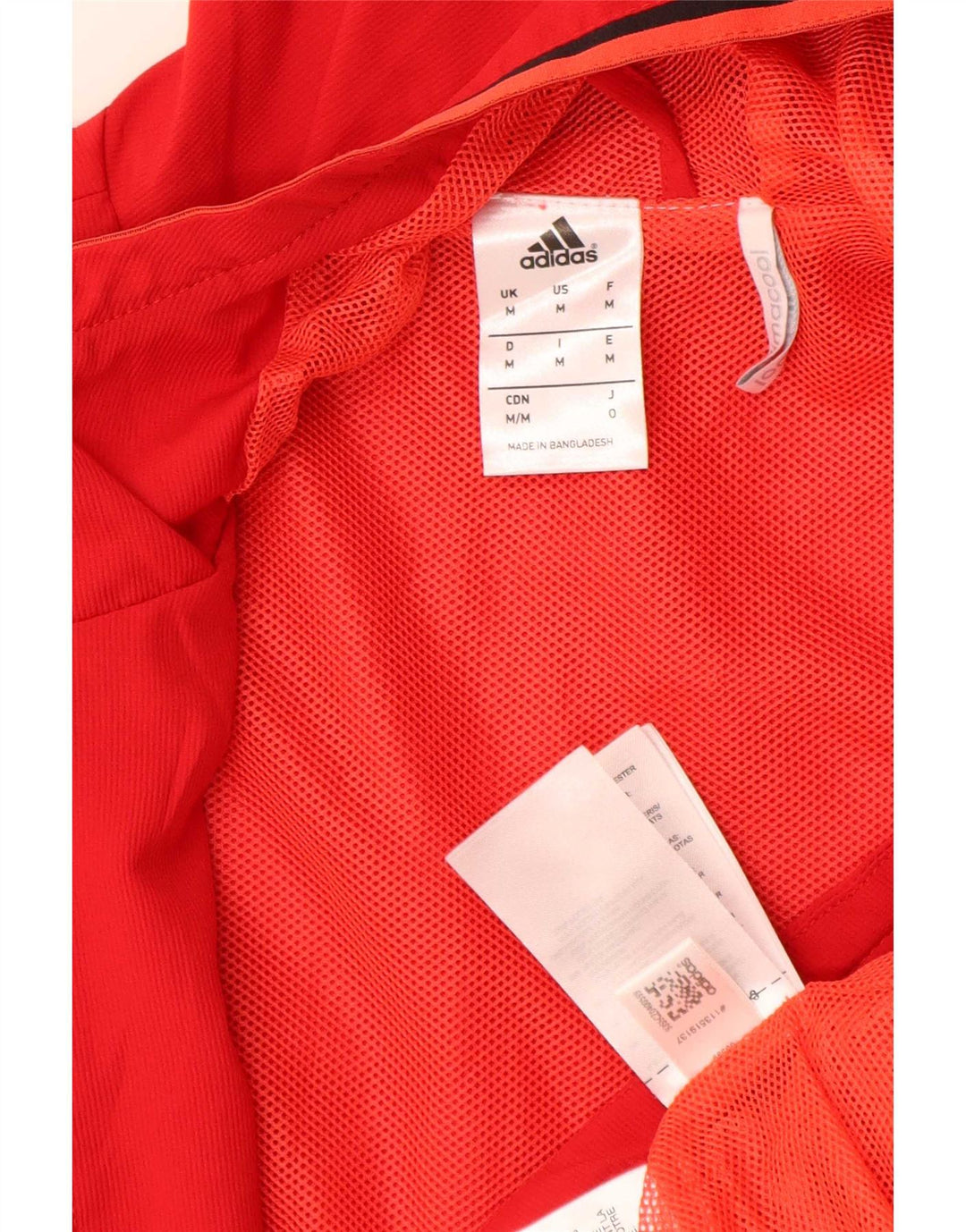 Adidas muška Climacool kišna jakna s kapuljačom UK 38 srednje crvene boje od poliestera