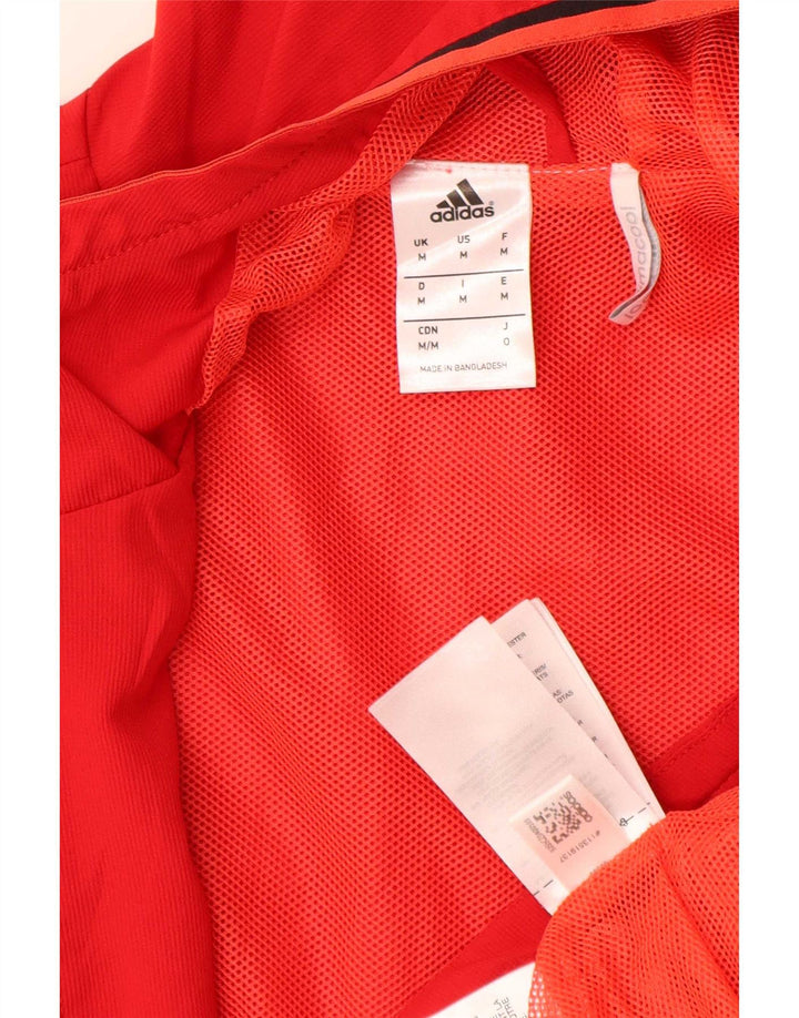 Adidas muška Climacool kišna jakna s kapuljačom UK 38 srednje crvene boje od poliestera