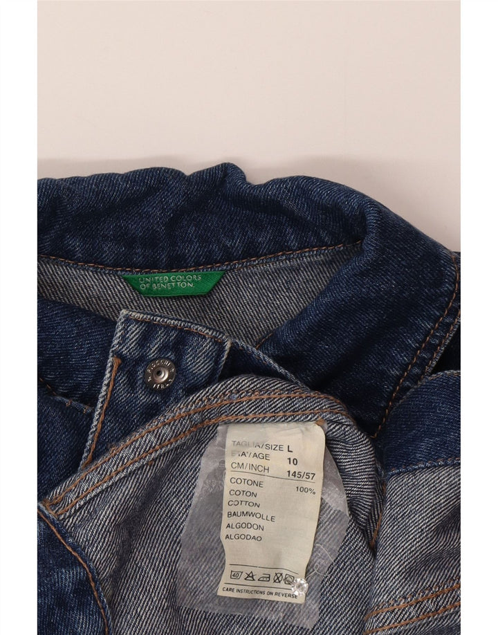 Benetton Boys Denim Jakna 9-10 Years Large Blue Pamuk