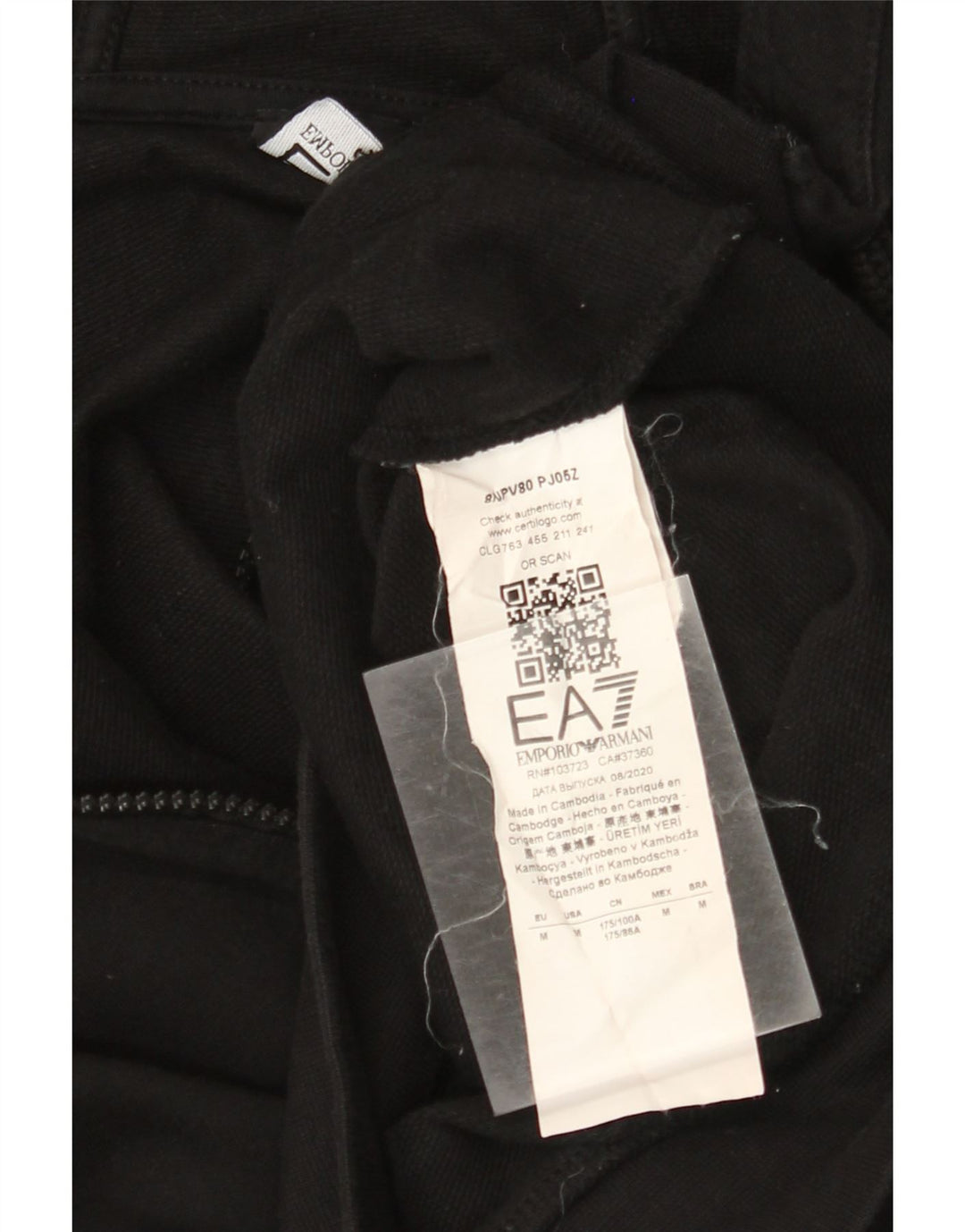 EMPORIO ARMANI Ženski pulover s kapuljačom na patentni zatvarač UK 14 Srednje crni pamuk