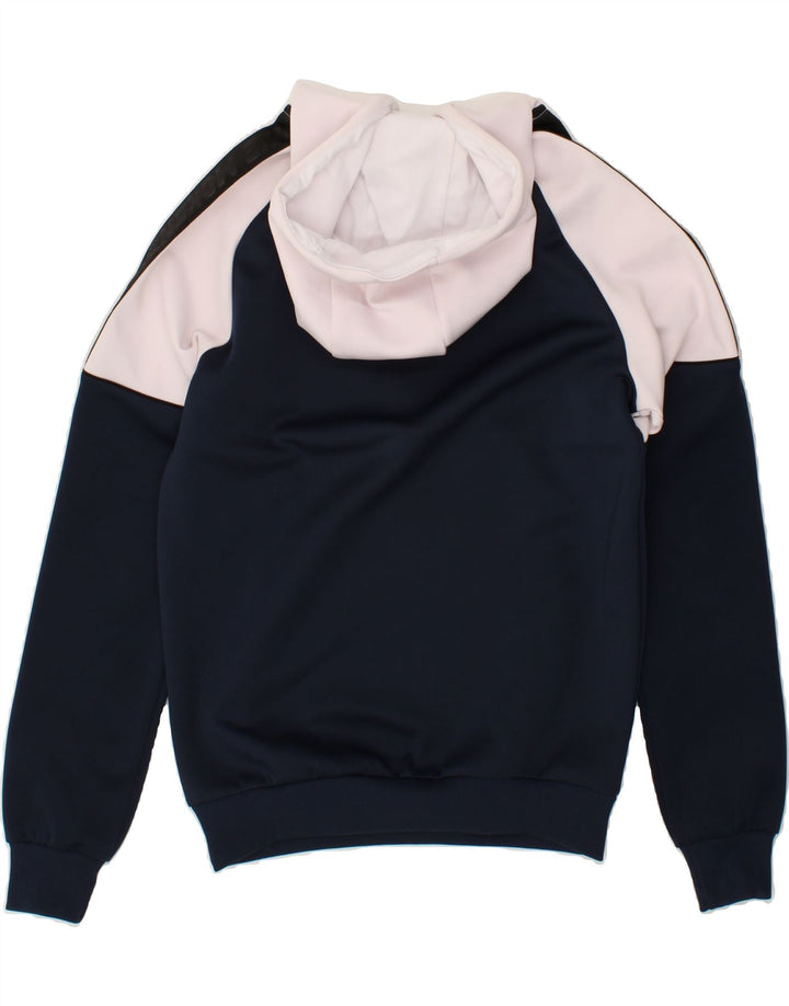 MCKENZIE Mens Hoodie Jumper Medium Navy Blue Colourblock Vintage Mckenzie and Second-Hand Mckenzie from Messina Hembry 