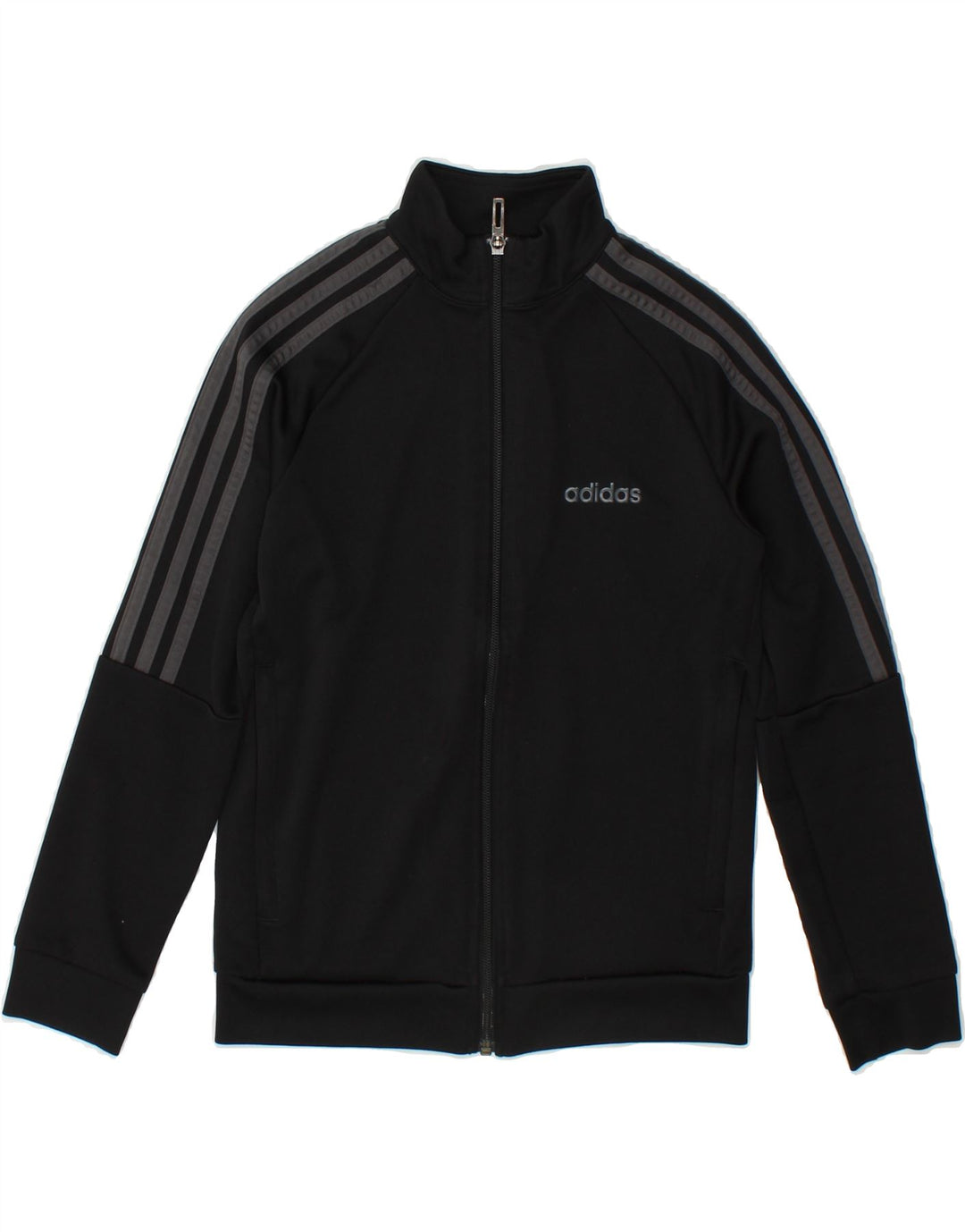 ADIDAS Boys Tracksuit Top Jacket 9-10 Years  Black Polyester Vintage Adidas and Second-Hand Adidas from Messina Hembry 