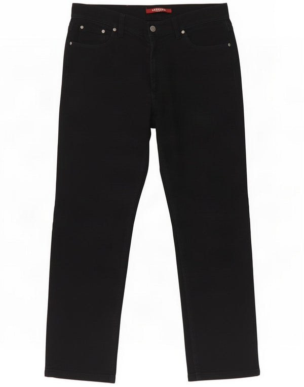 Carrera Mens 700 Straight Casual Trousers IT 50 Large W34 L30 Black Cotton