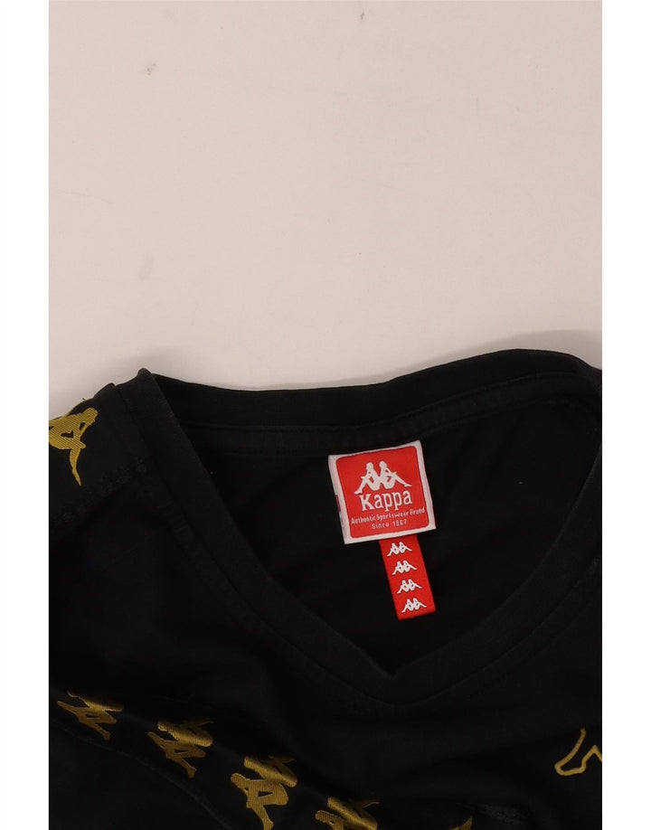 Kappa muška majica s grafičkim motivima, srednje crna