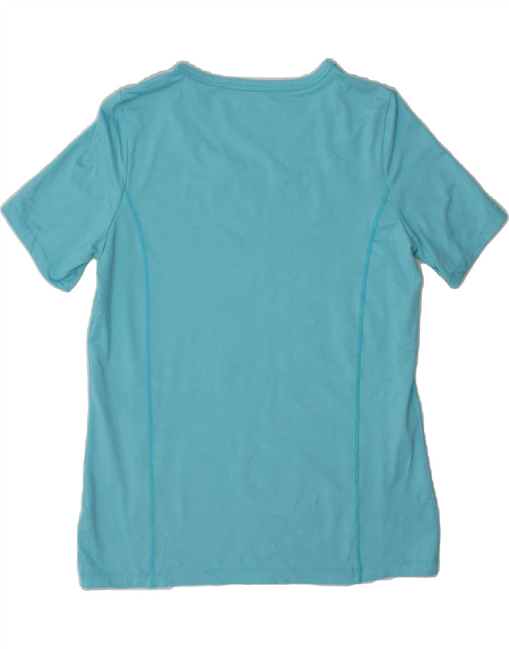 CHAMPION Womens T-Shirt Top UK 10 Small Blue Geometric Polyester Vintage Champion and Second-Hand Champion from Messina Hembry 