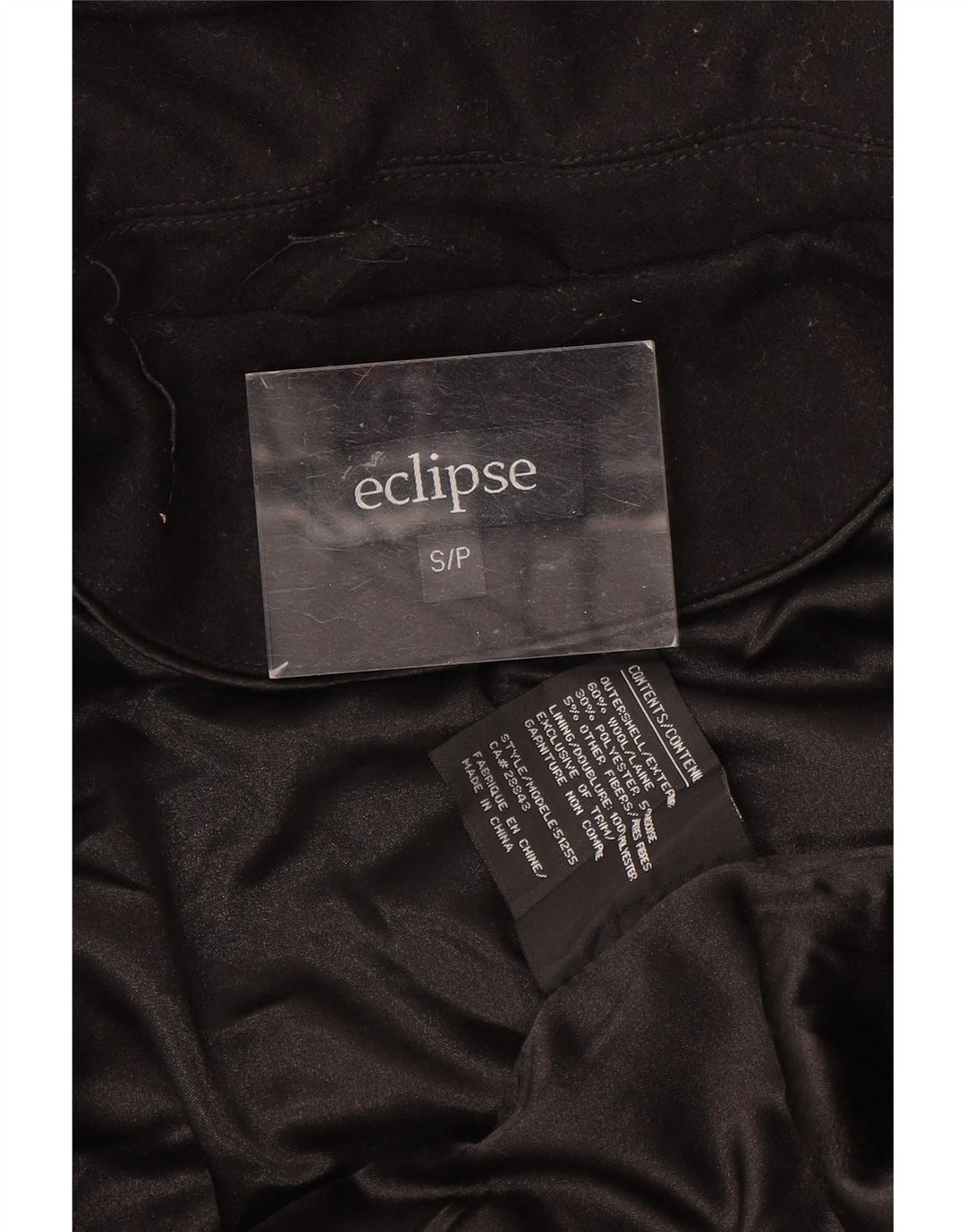 Eclipse ženski duffle kaput s kapuljačom UK 10 Mala crna vuna