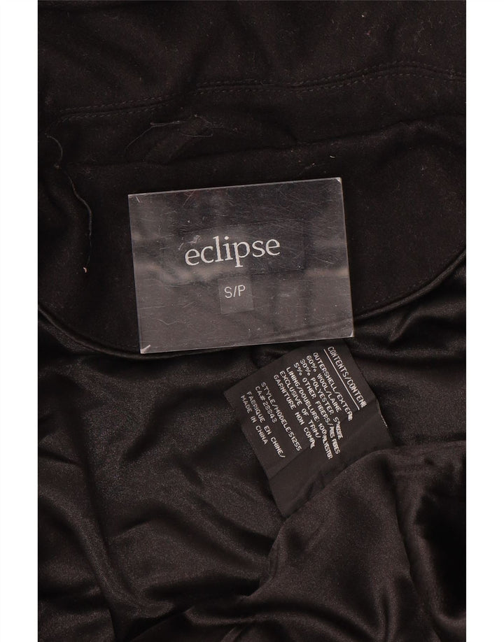 Eclipse ženski duffle kaput s kapuljačom UK 10 Mala crna vuna