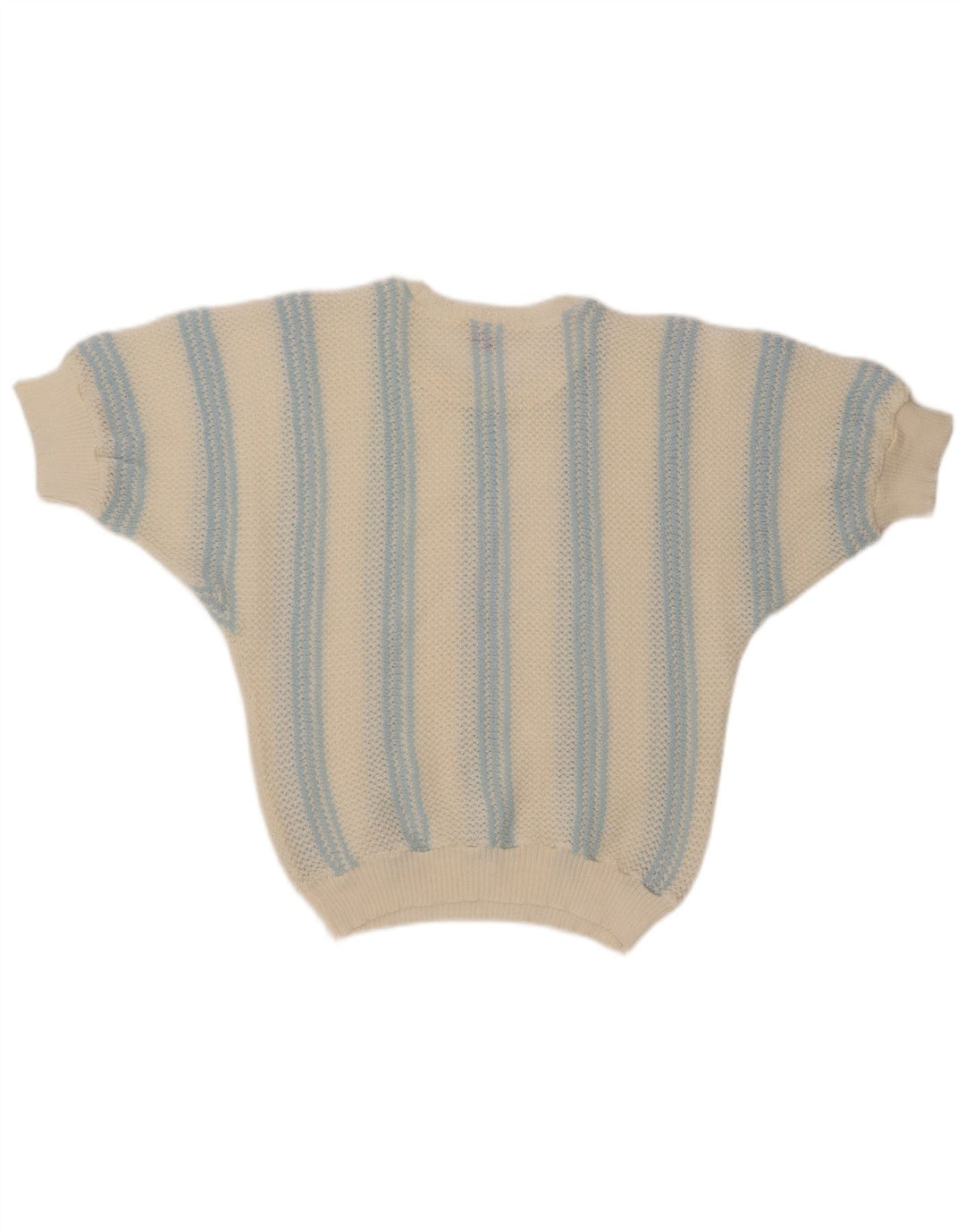 VINTAGE ženski džemper s morskim izrezom UK 12 srednje bijele pruge