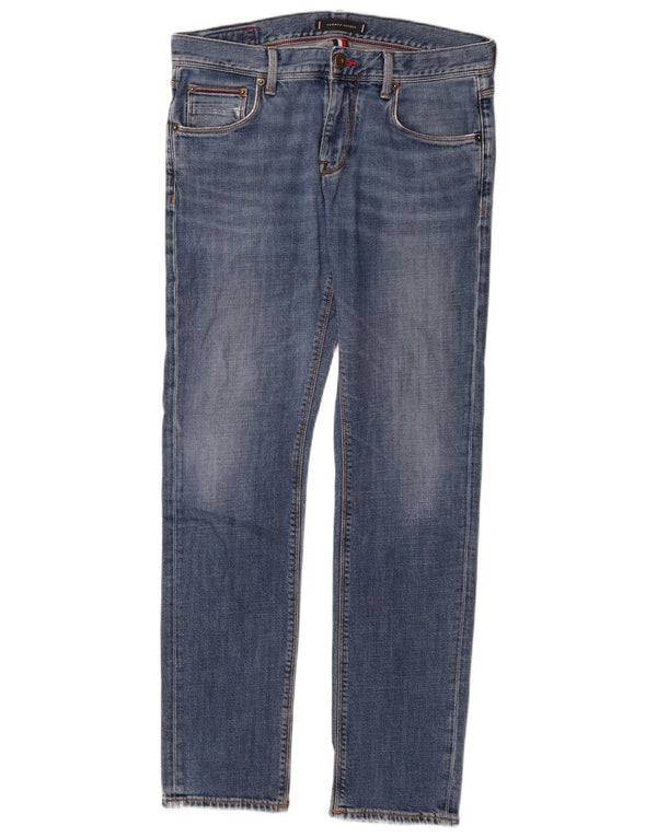 Tommy Hilfiger Mens Denton Straight Jeans W31 L32 Plavi pamuk